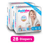 Doobidoo Baby Pants Diapers - Large Size (28 Count) - All Round Softness with Bubble soft Top sheet (9-14 kgs)