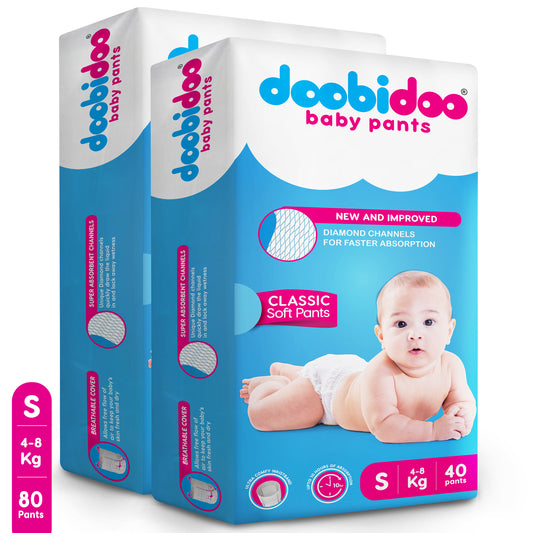 Doobidoo Classic Soft Baby Pant Diapers with Diamond Channels - Small (80 count) (Copy)
