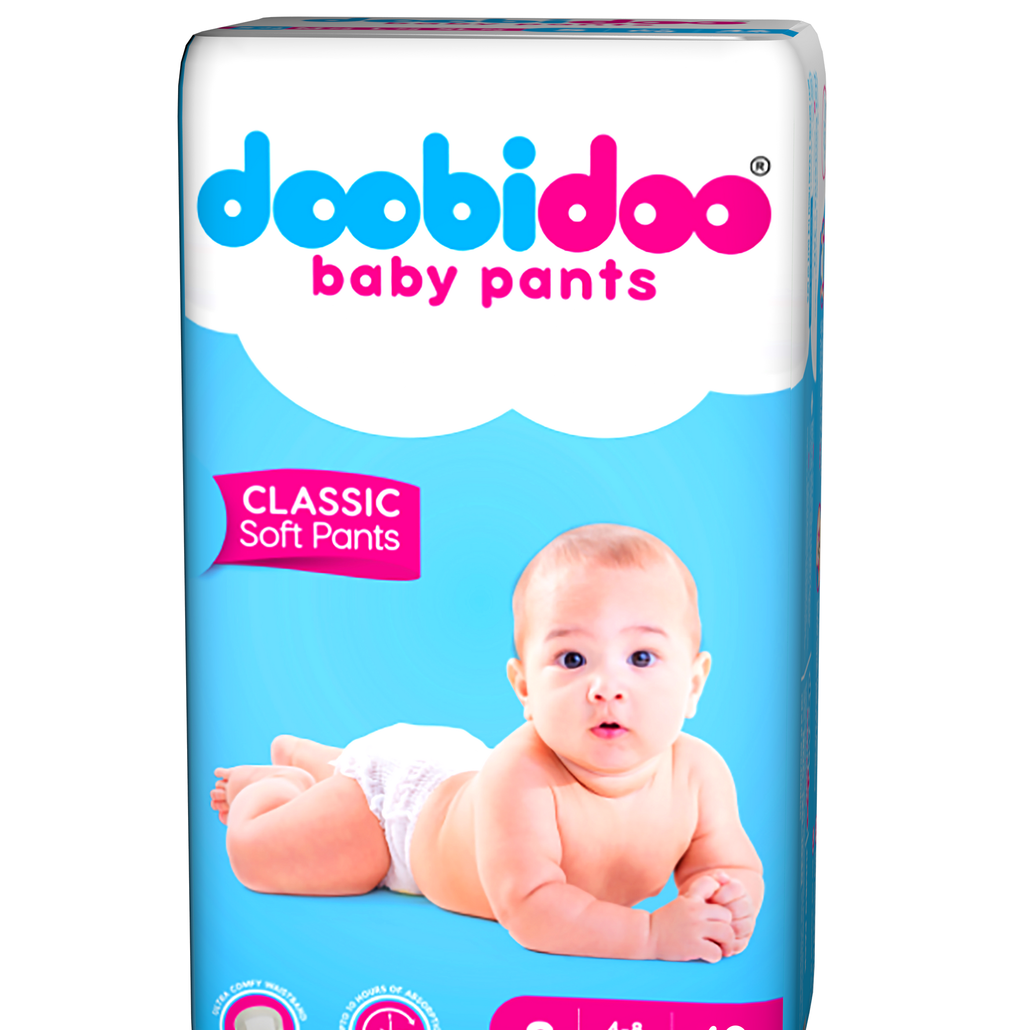 Doobidoo Classic Soft Baby Pant Diapers with Diamond Channels - Small (40 count)