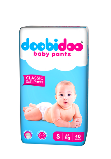 Doobidoo Classic Soft Baby Pant Diapers with Diamond Channels - Small (40 count)